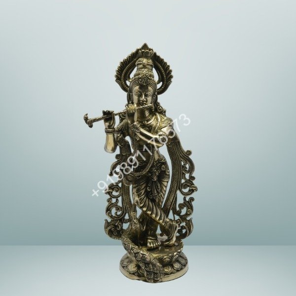 Brass Standing Krishna Statue